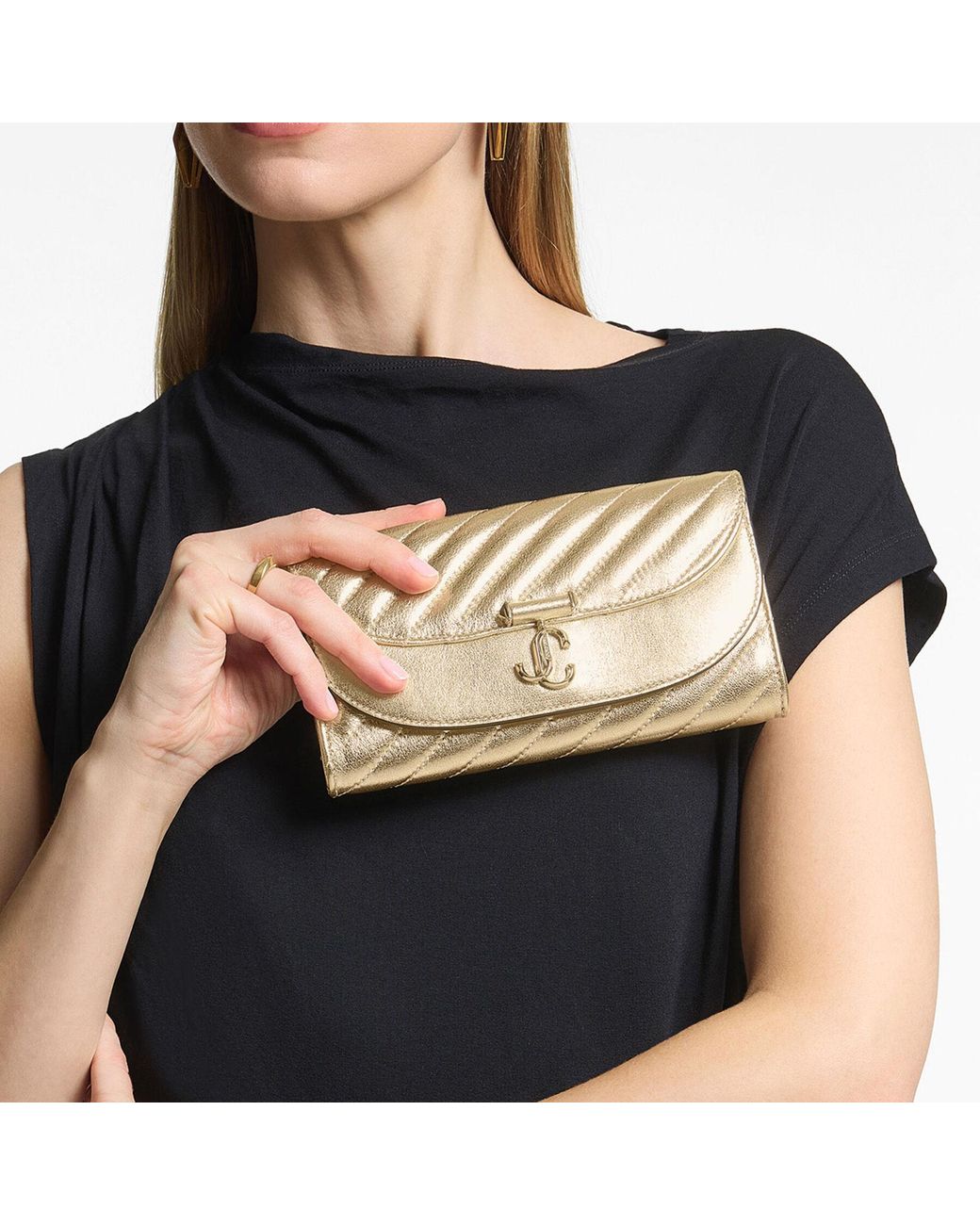 Jimmy Choo Natural Curve Wallet With Chain