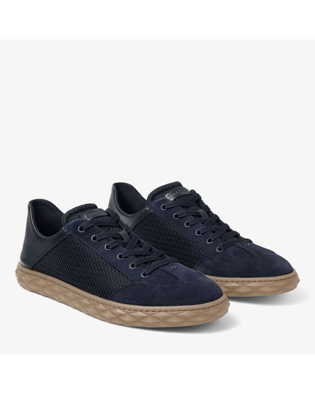 Jimmy Choo Blue Diamond Flex Midnight Mix Leather Mix And Textured Air Mesh Low Top Trainers for men