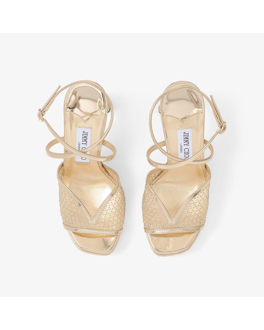 Jimmy Choo Natural Karli 125 Embellished Platform Sandals