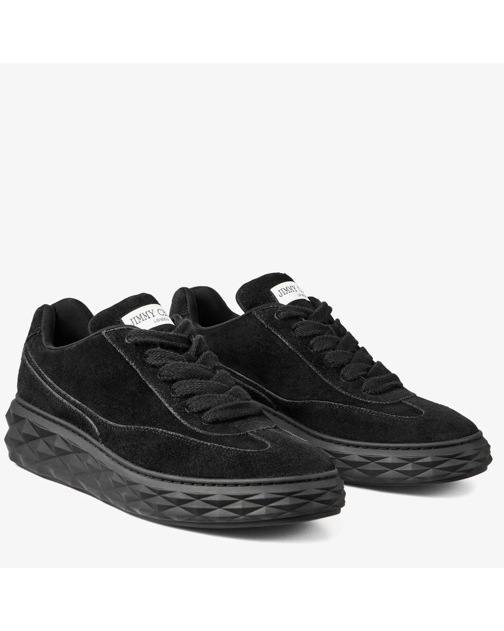 Jimmy Choo Black Diamond Maxi Suede Low-Top Trainers for men