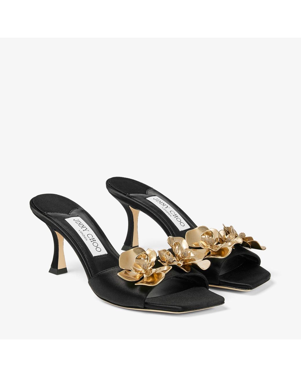 Jimmy Choo Black Skye 70 Zea Flower