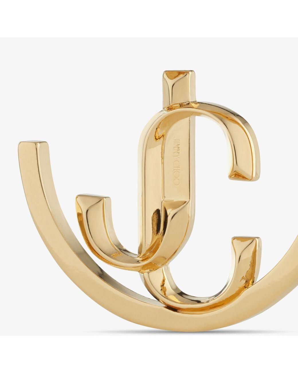 Jimmy Choo Metallic Jc Monogram Hoops