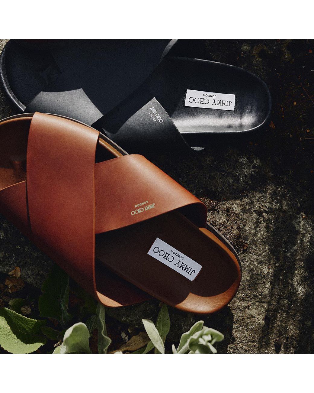 Jimmy Choo Brown Sol Slide for men