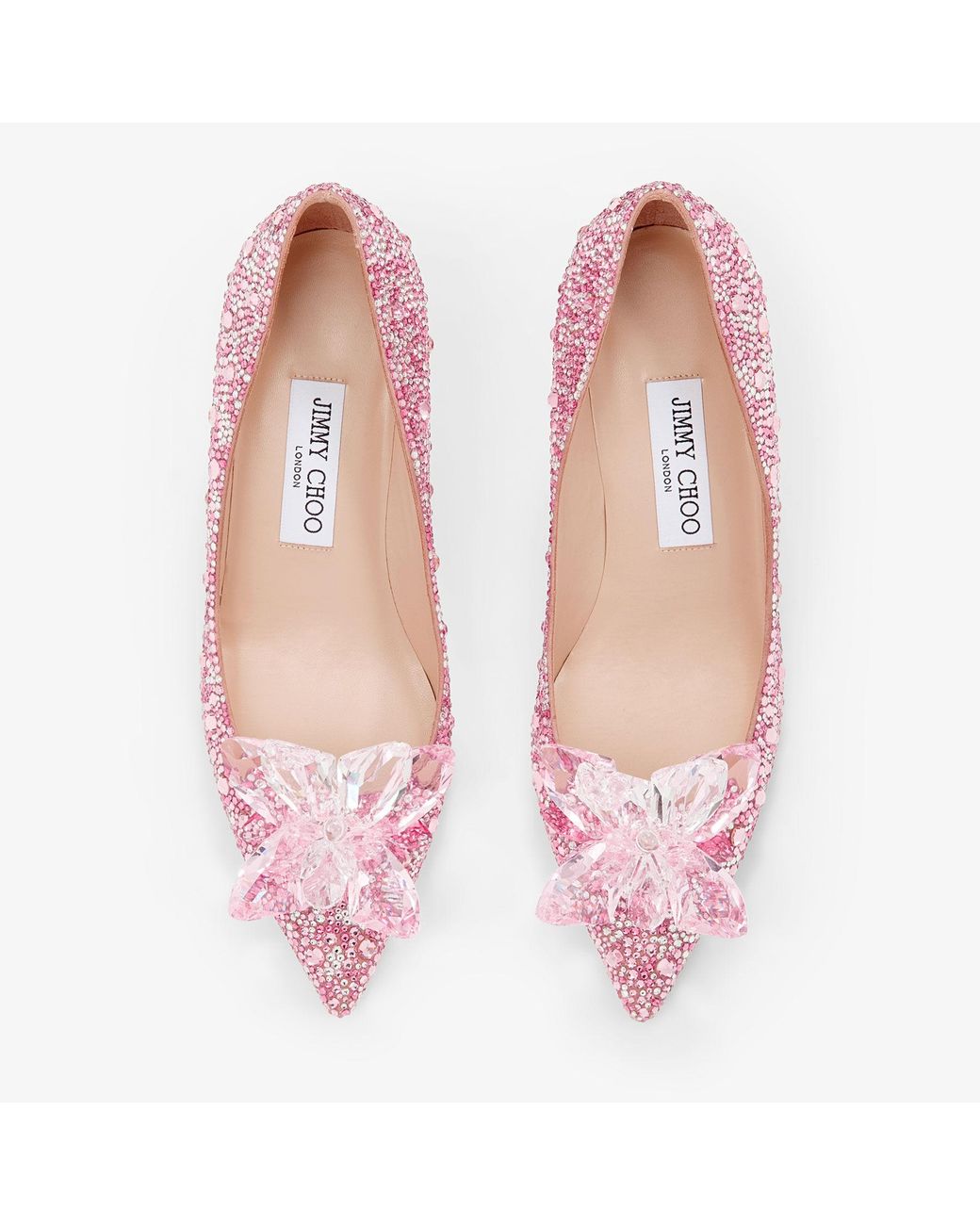 Jimmy Choo Pink Swarovski Crystal Embellished Pointy Pumps