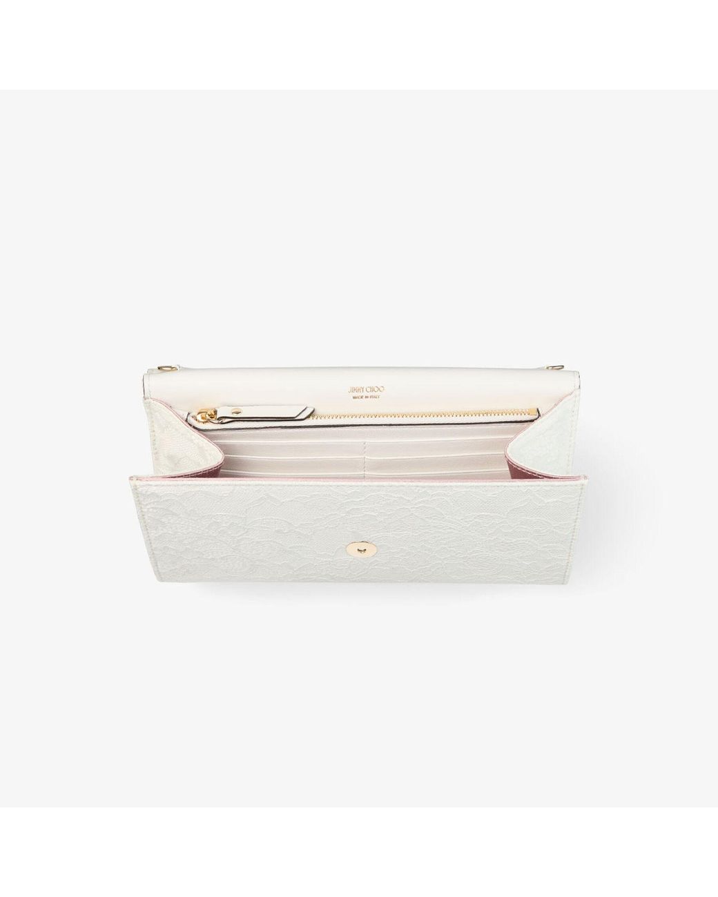 Jimmy Choo White Emmie Lace Clutch Bag