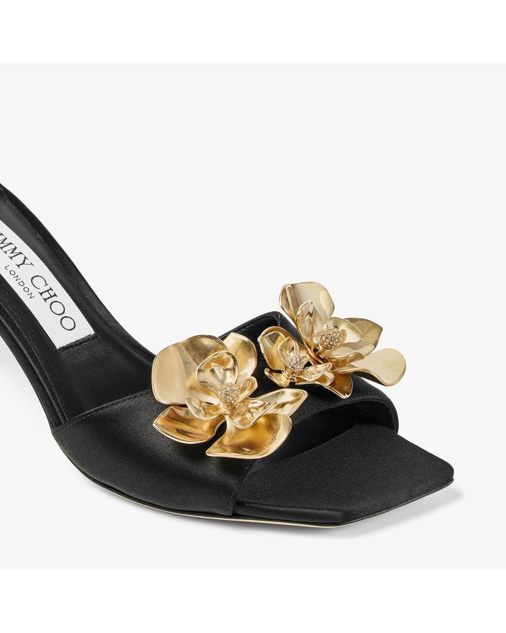 Jimmy Choo Black Skye 70 Zea Flower