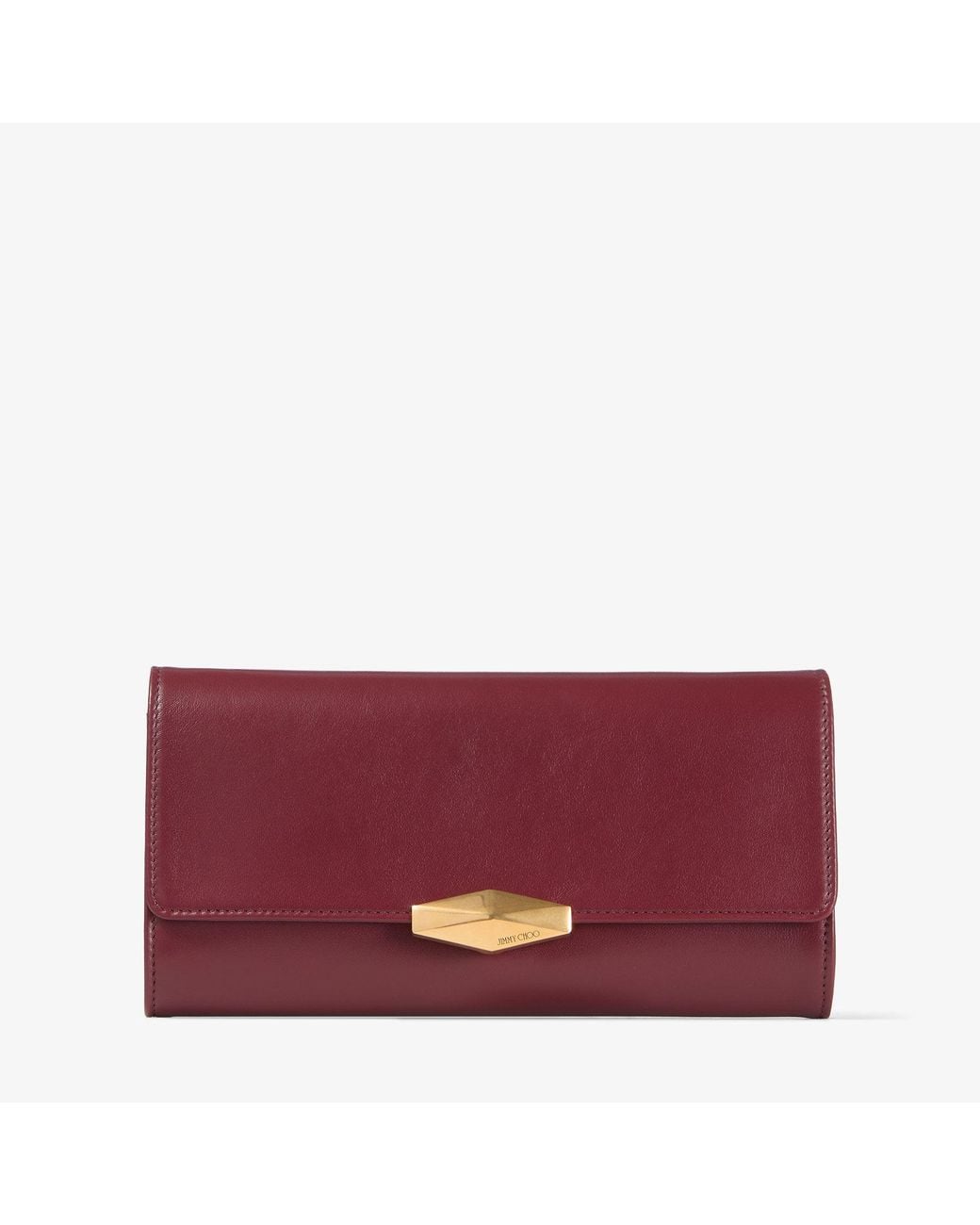 Jimmy Choo Red Cinch Clutch With Chain Small