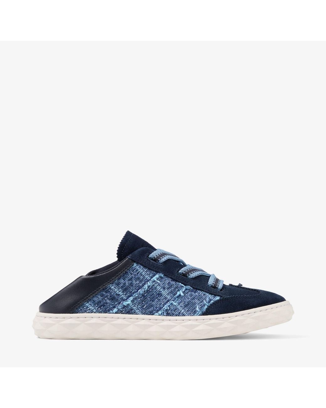 Jimmy Choo Blue Diamond Light Flex Suede-Leather Sneakers