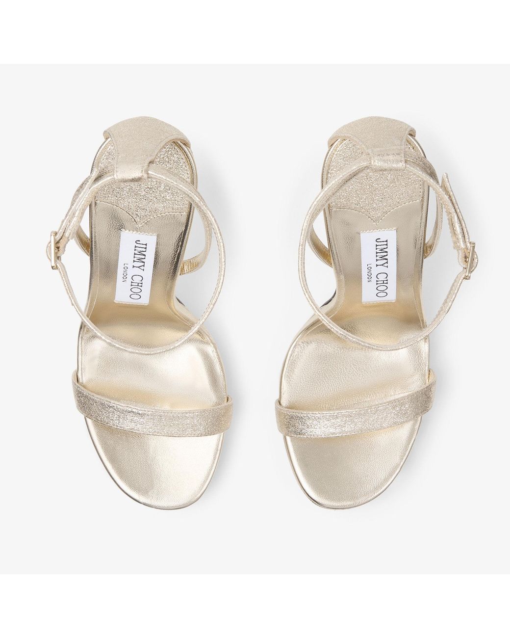 Jimmy Choo White Moza Platform 120