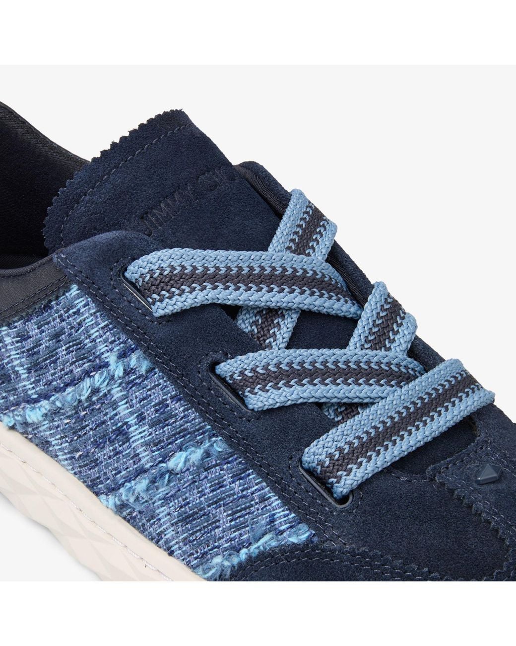 Jimmy Choo Blue Diamond Light Flex Suede-Leather Sneakers