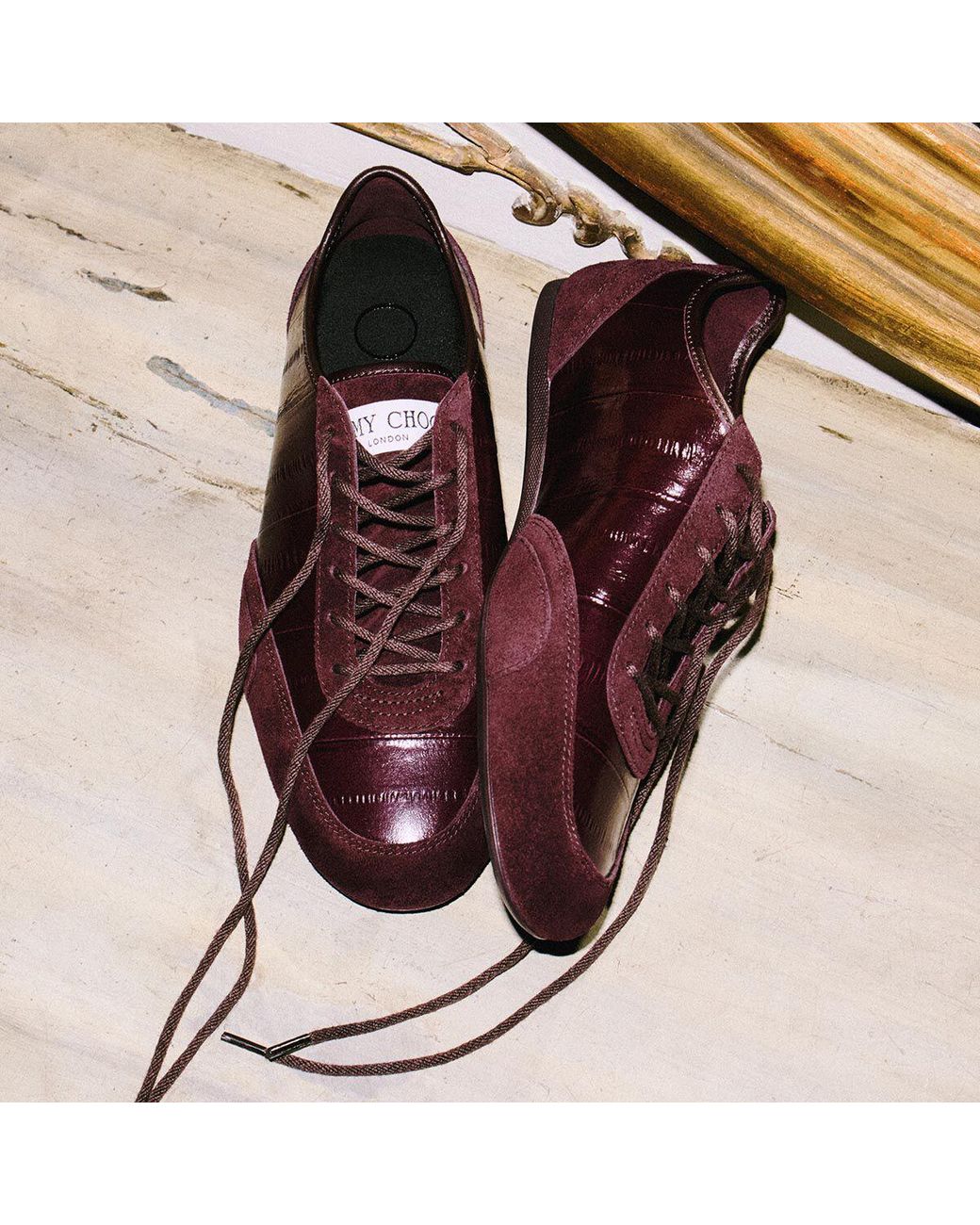 Jimmy Choo Purple Sunny F Leather-Suede Sneakers