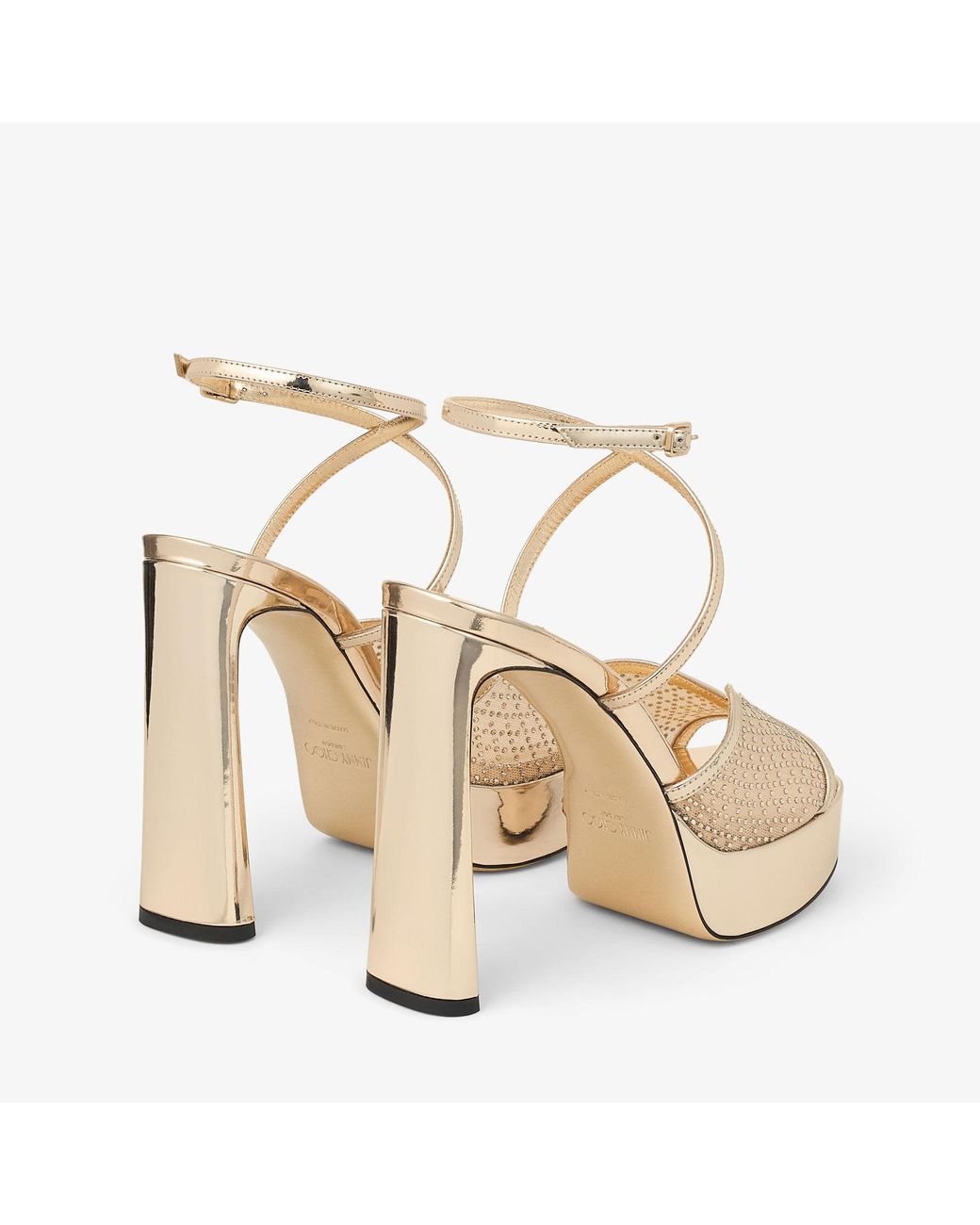 Jimmy Choo Natural Karli 125 Embellished Platform Sandals