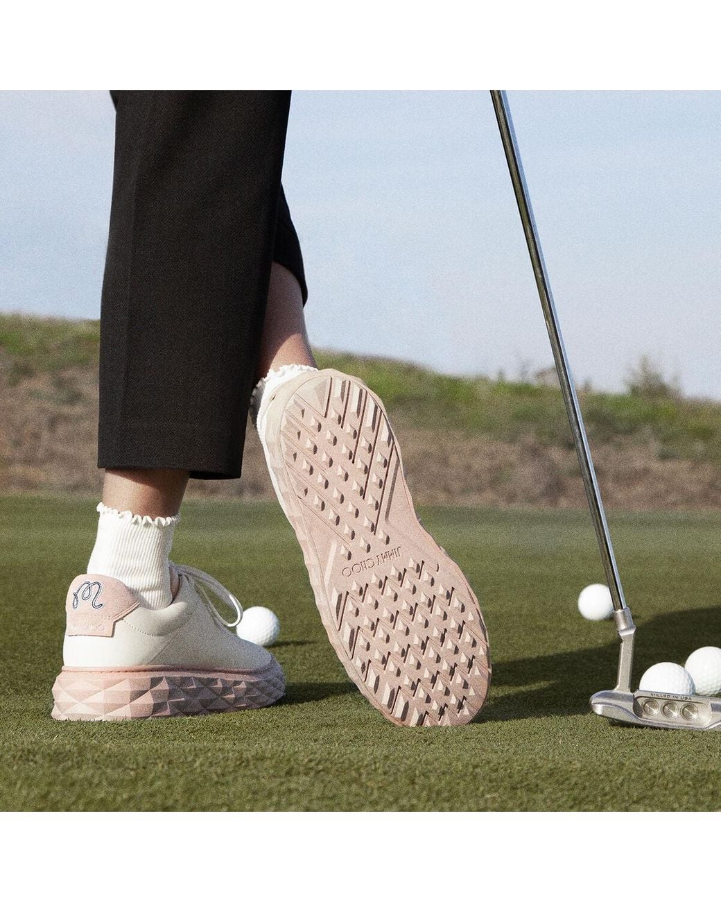 Jimmy Choo Malbon Diamond Golf/F in Pink | Lyst