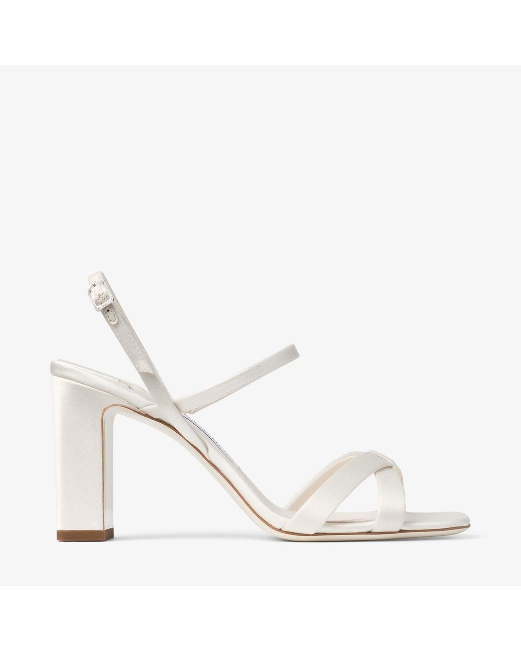 Jimmy Choo White Elsy Block Heel 85