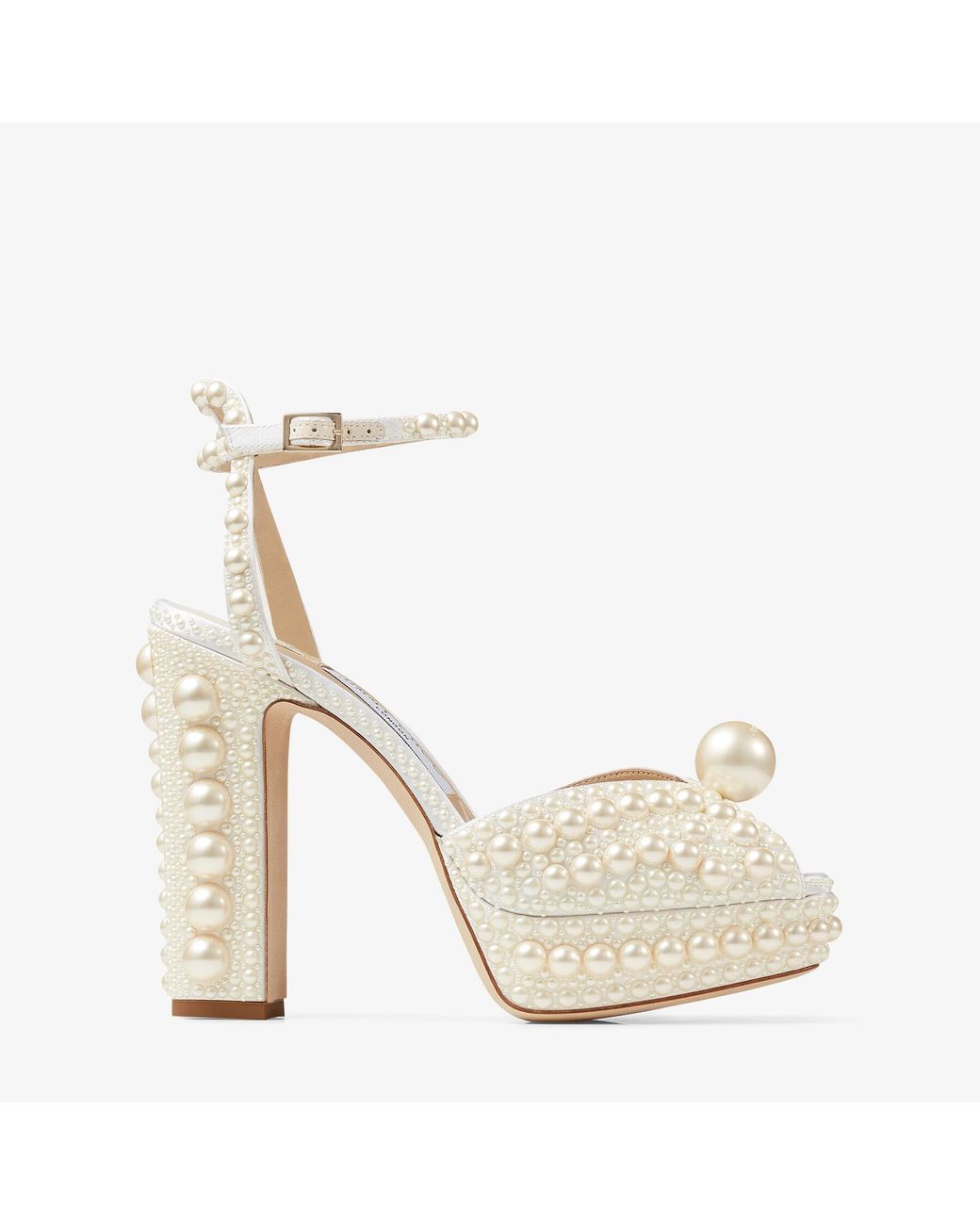 Jimmy Choo White Sacaria Platform 120