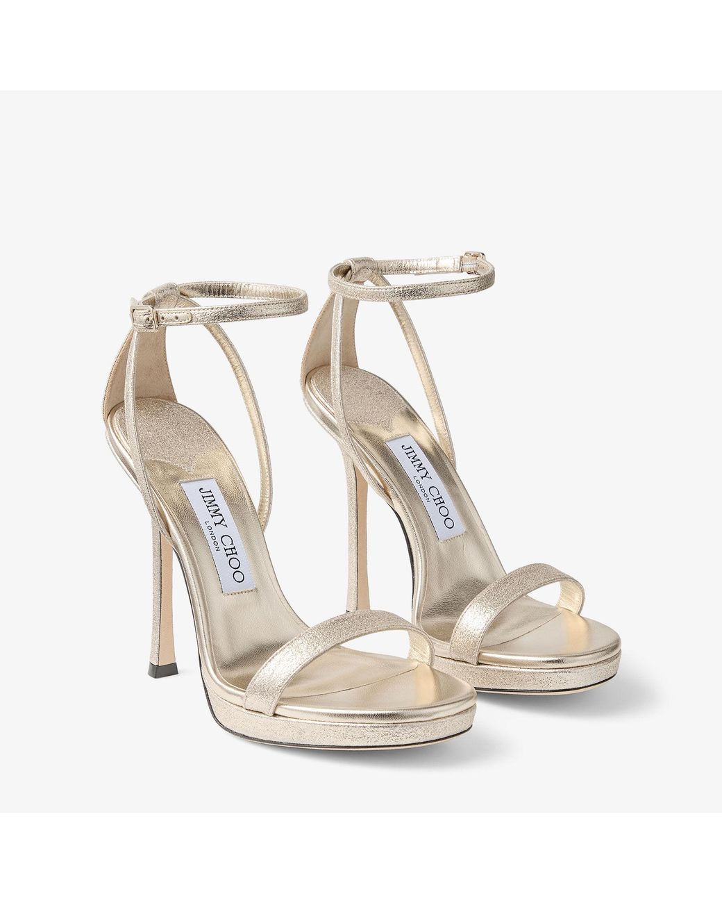 Jimmy Choo White Moza Platform 120