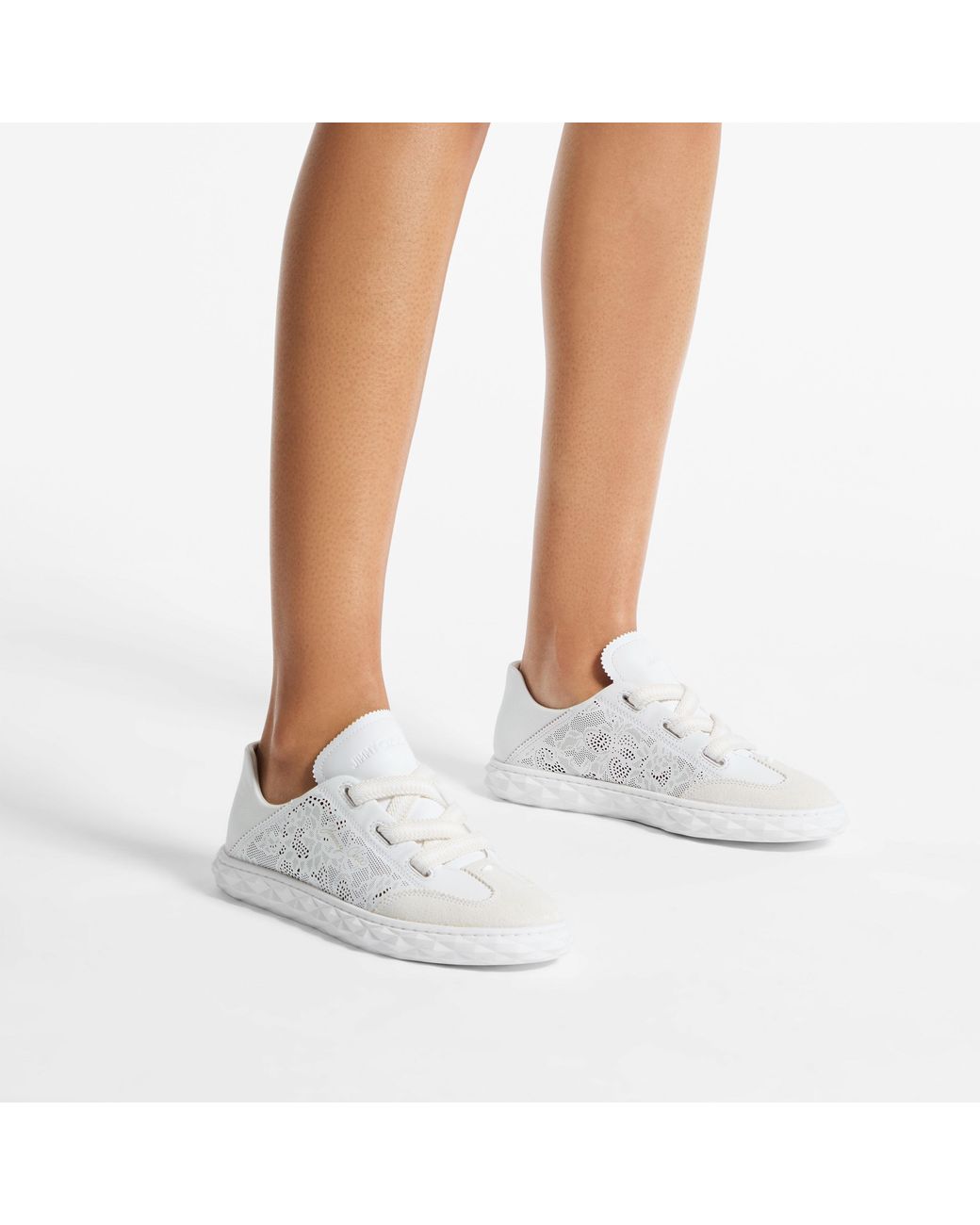 Jimmy Choo White Diamond Light Flex Sneakers