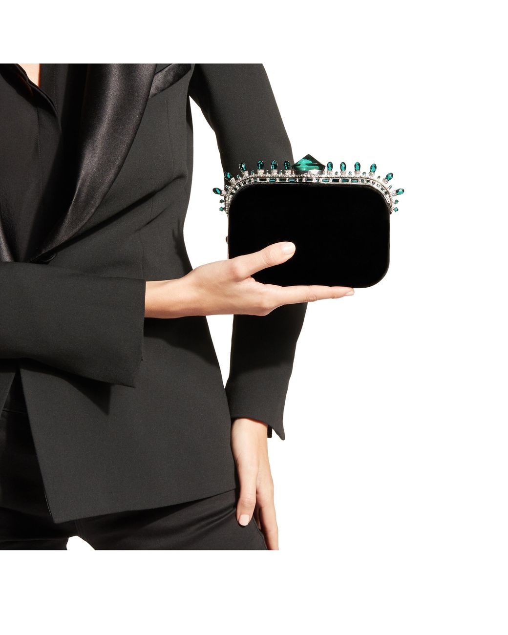 JIMMY CHOO■Velvet Clutch Bag■クラッチバッグ Callie | Black Velvet Clutch Bag | JIMMY CHOO