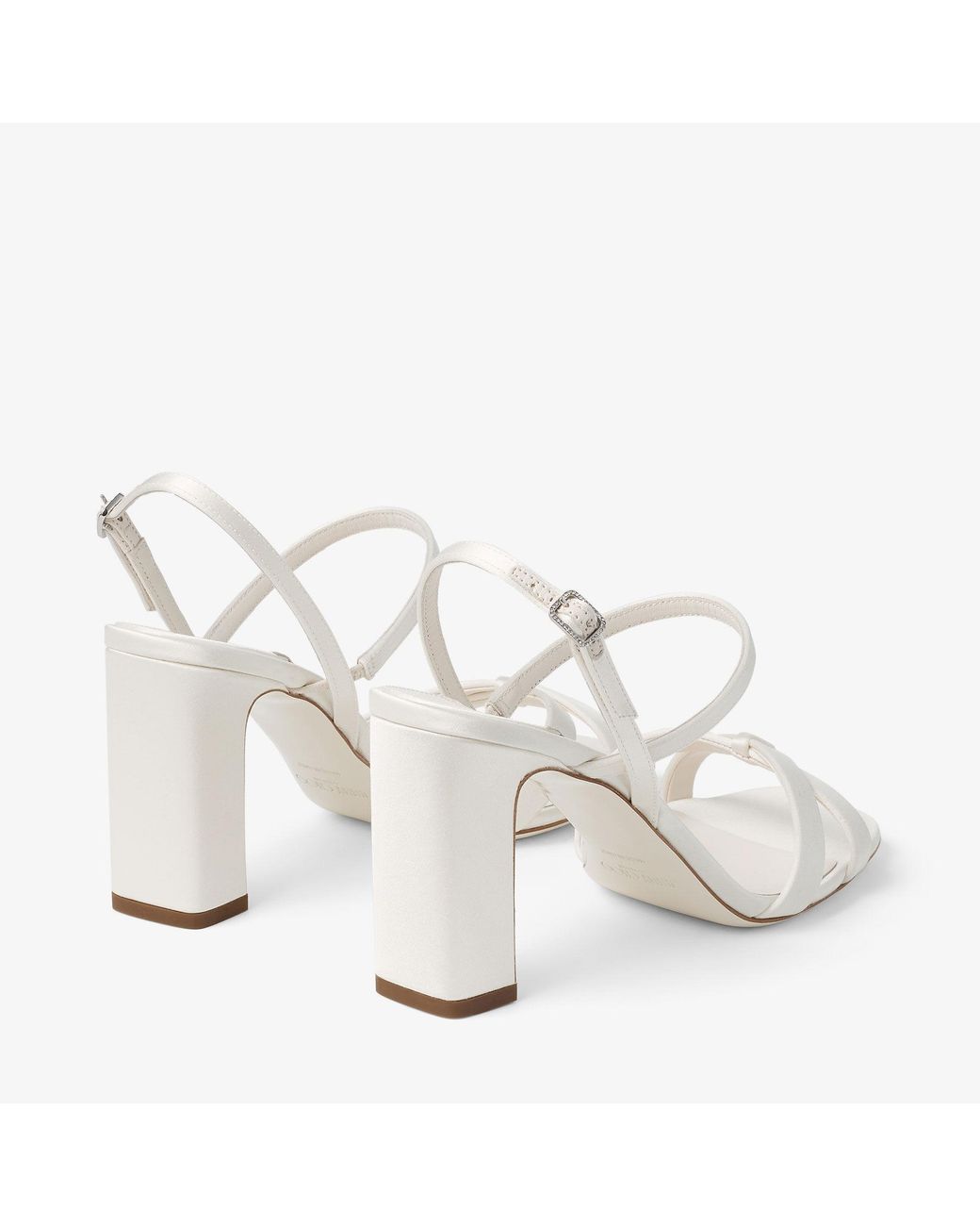 Jimmy Choo White Elsy Block Heel 85