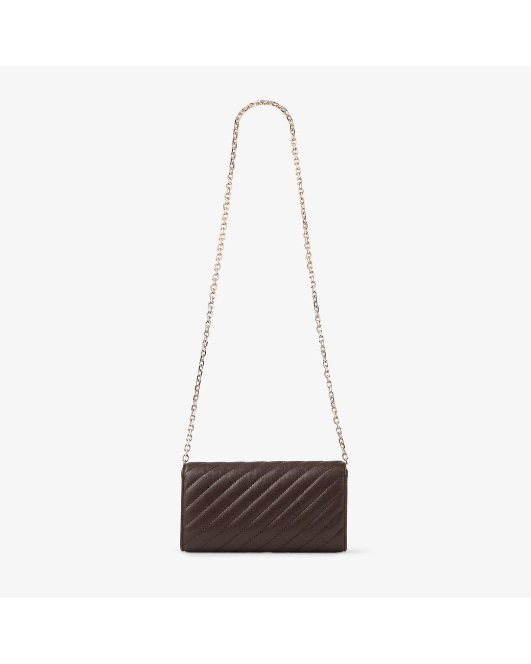 Jimmy Choo Brown Curve Wallet With Chain
