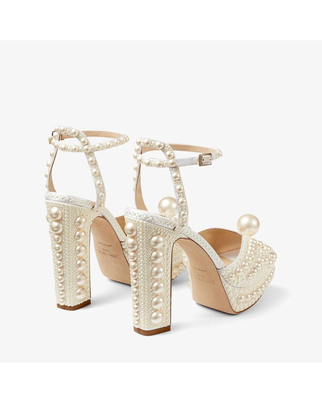 Jimmy Choo White Sacaria Platform 120