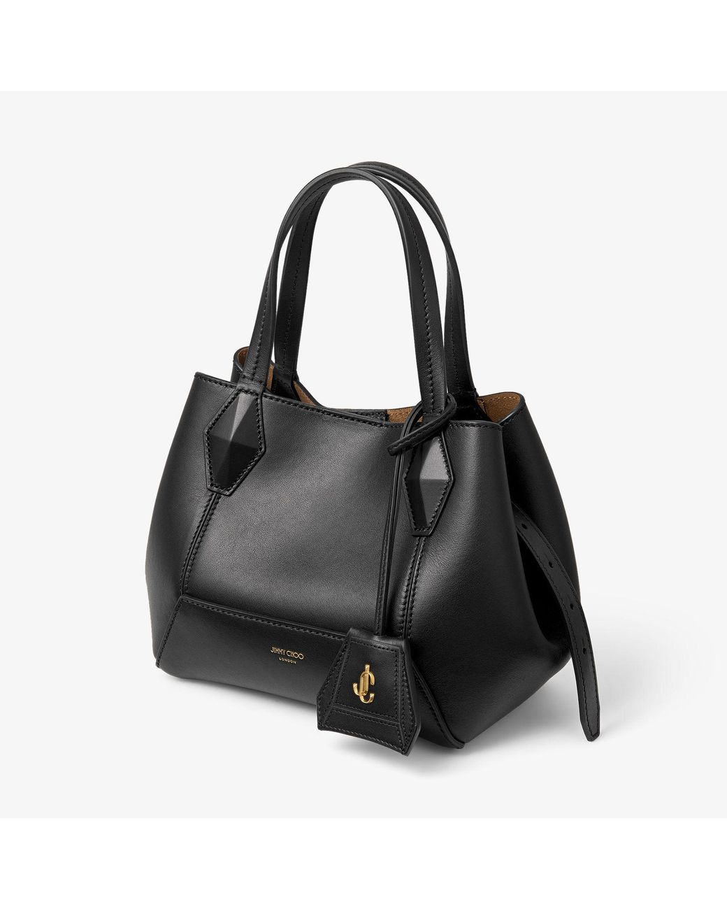 Jimmy Choo Black Diamond Small Leather Tote Bag