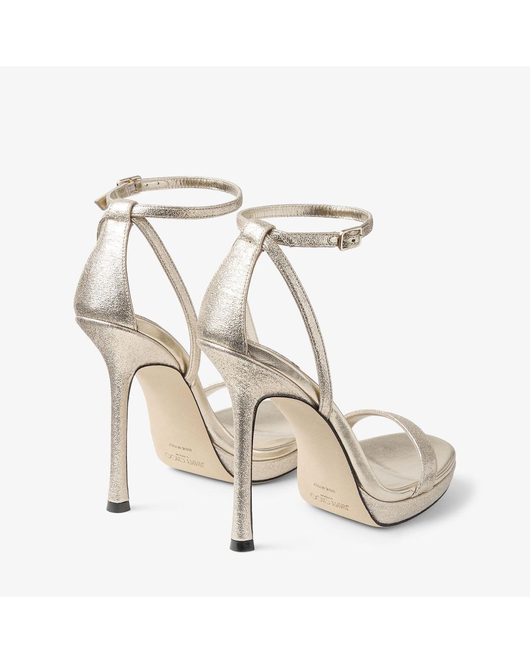 Jimmy Choo White Moza Platform 120