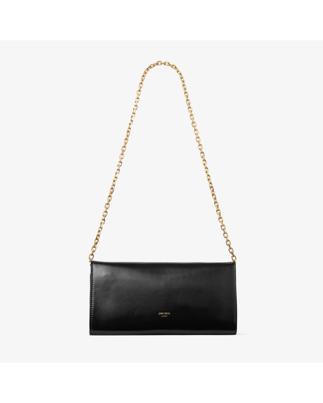 Jimmy Choo Black Cinch Clutch With Chain Small