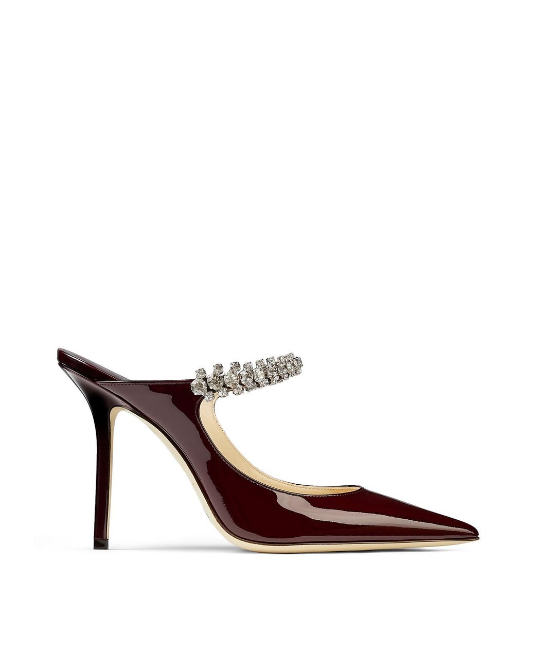 Jimmy Choo Bing 100 Bordeaux Patent Leather Mules With