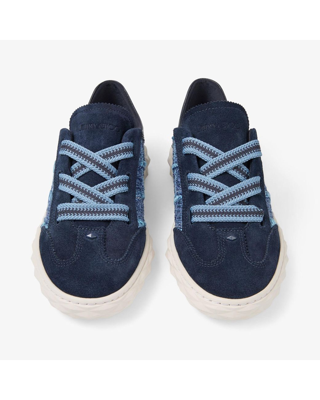 Jimmy Choo Blue Diamond Light Flex Suede-Leather Sneakers