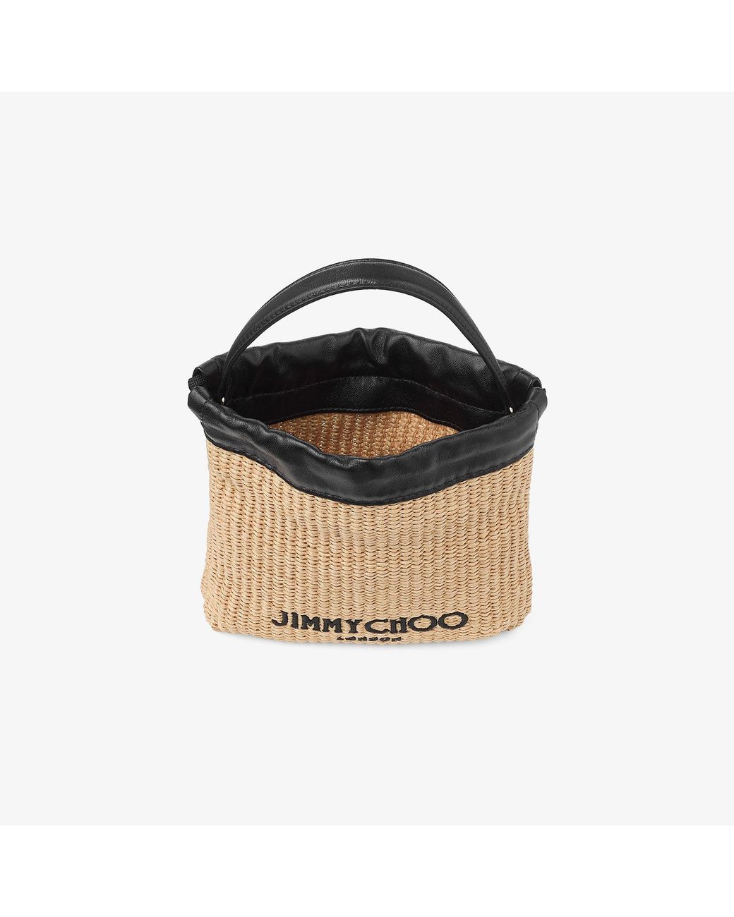 Jimmy Choo Brown Drawstring Pouch Top Handle