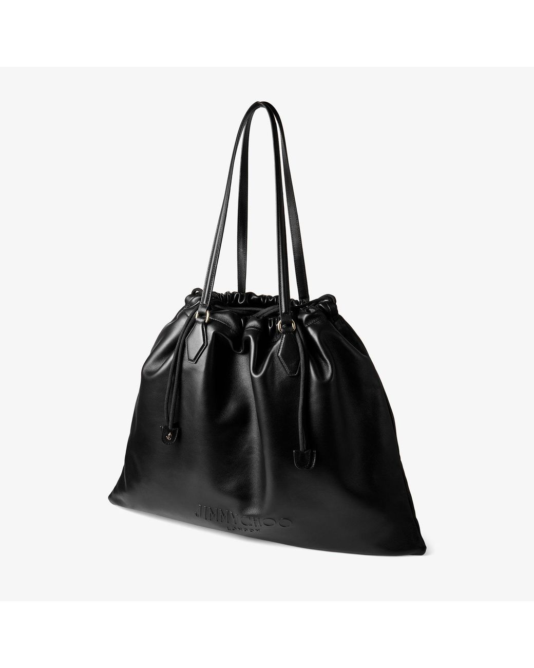Jimmy Choo Black Drawstring Tote Large