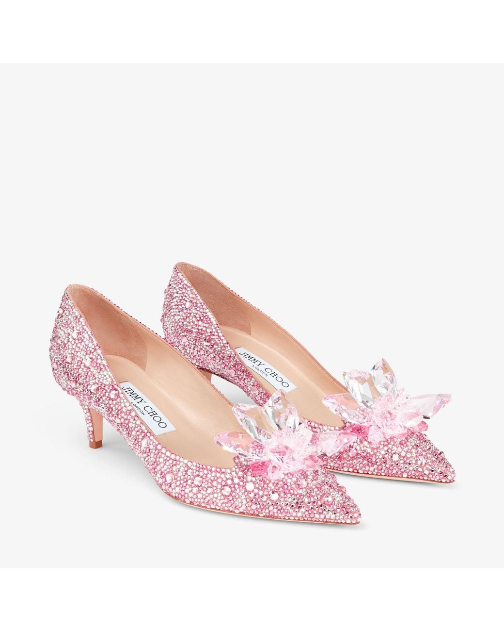 Jimmy Choo Pink Swarovski Crystal Embellished Pointy Pumps