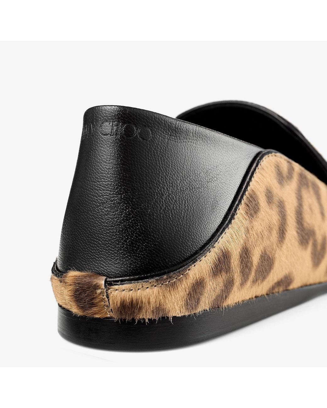 Jimmy Choo Brown Eliot Calf Leather Leopard Print Slippers