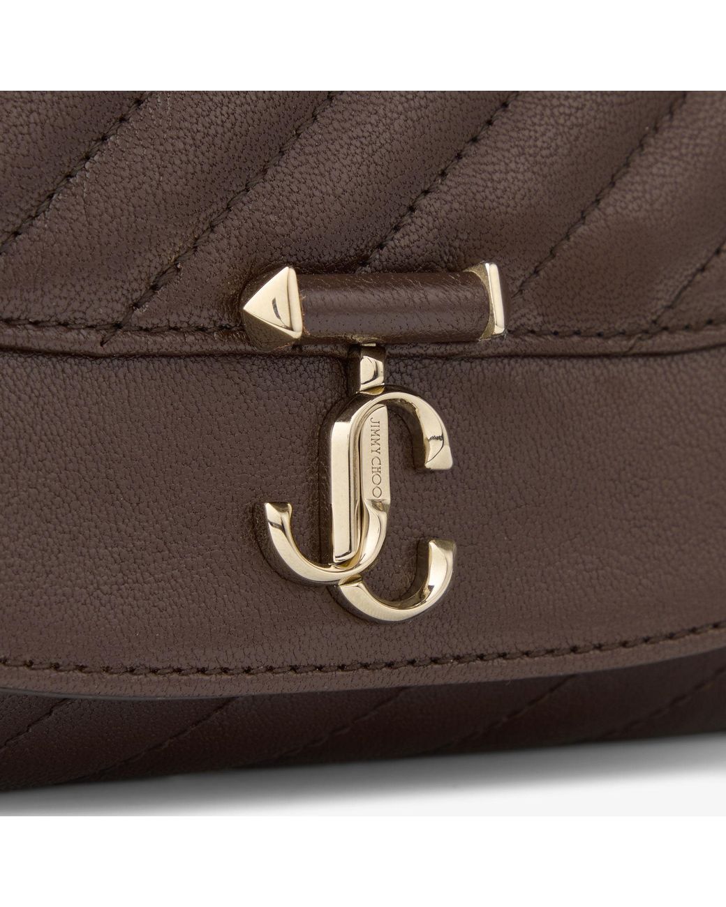 Jimmy Choo Brown Curve Wallet With Chain