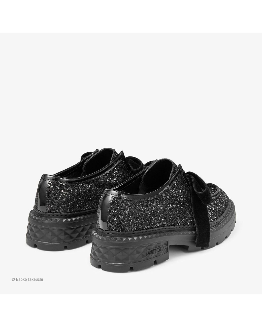JIMMY CHOO★Luna Marlow Moccasin★グリッター 黒 ローファー Luna Marlow Moccasin | Black Glitter Shoe | JIMMY CHOO