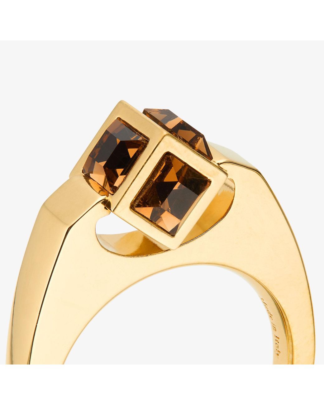 Jimmy Choo Metallic Jc Cube Triple Ring