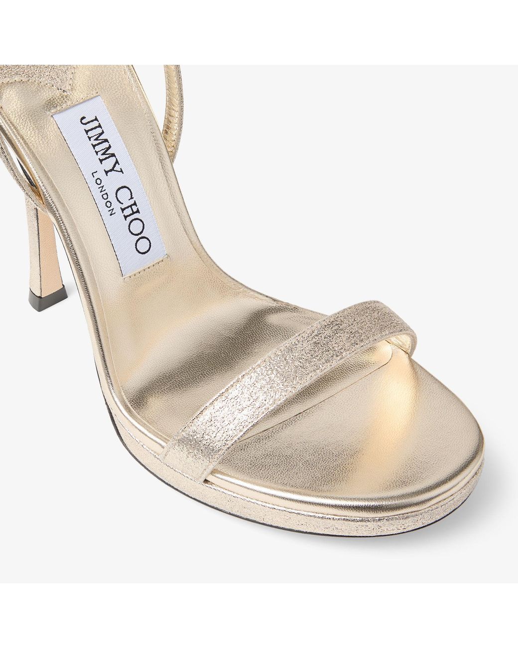 Jimmy Choo White Moza Platform 120