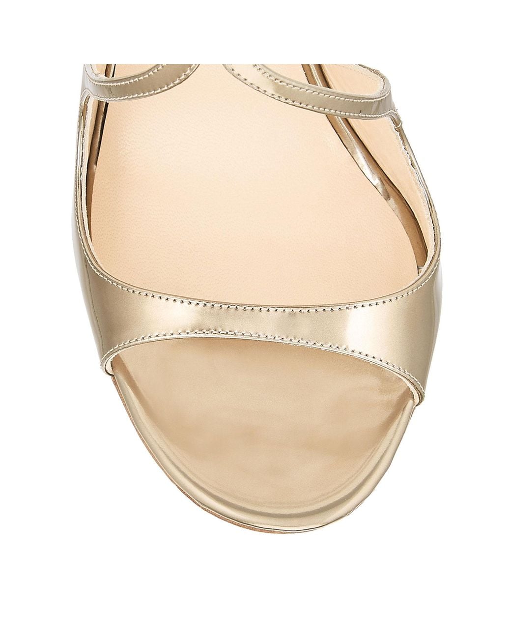 美品】JIMMY CHOO シャンパン ゴールド フラット シューズ 34 美品