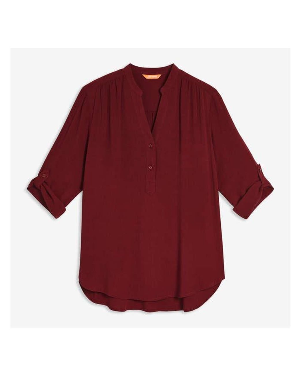 dull red button up shirt