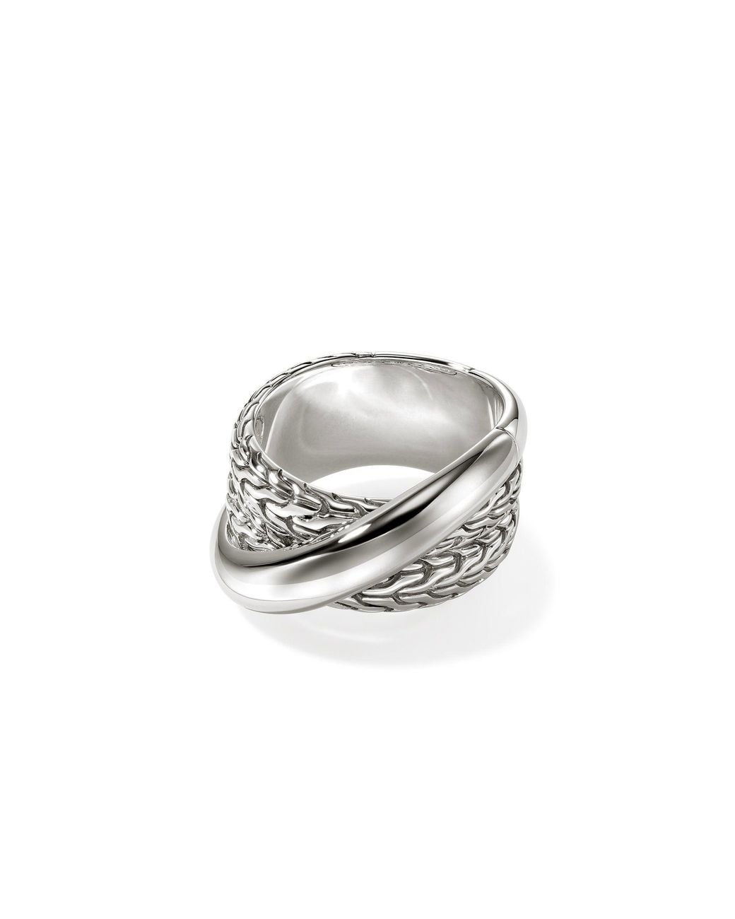 John Hardy White Jh Essential Crossover Ring