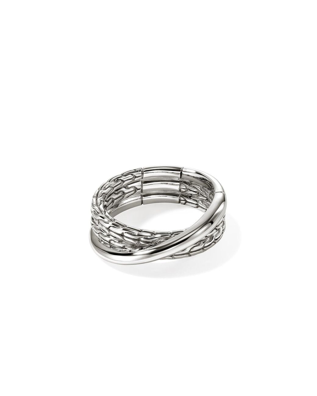 John Hardy White Jh Essential Crossover Ring
