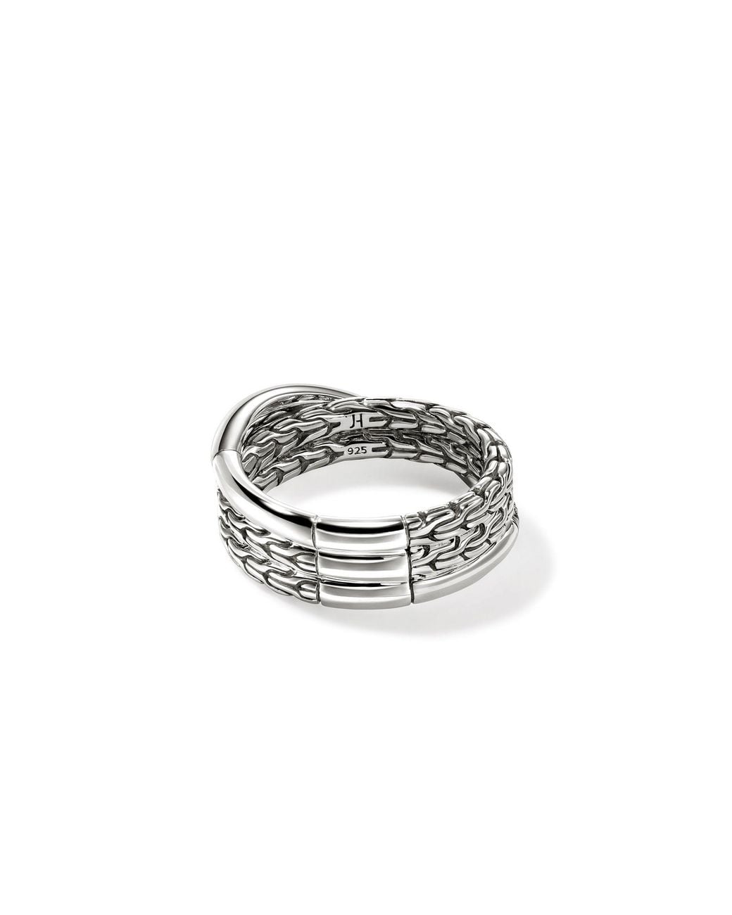 John Hardy White Jh Essential Crossover Ring