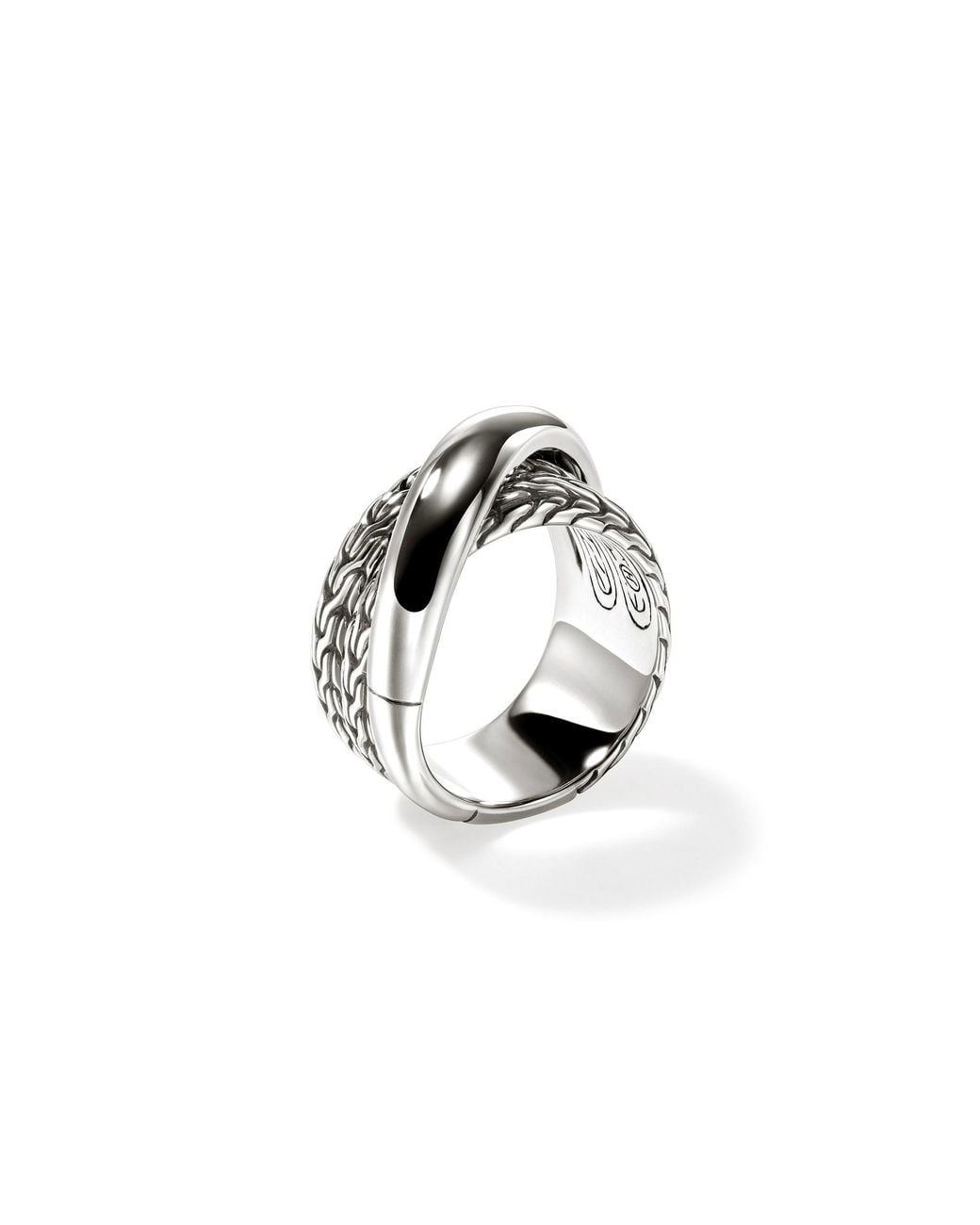 John Hardy White Jh Essential Crossover Ring