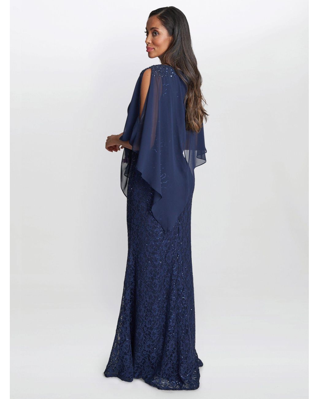Gina bacconi navy lace dress cheap