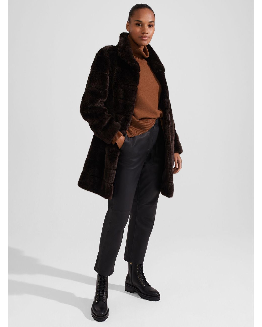 Hobbs faux fur coat cheap