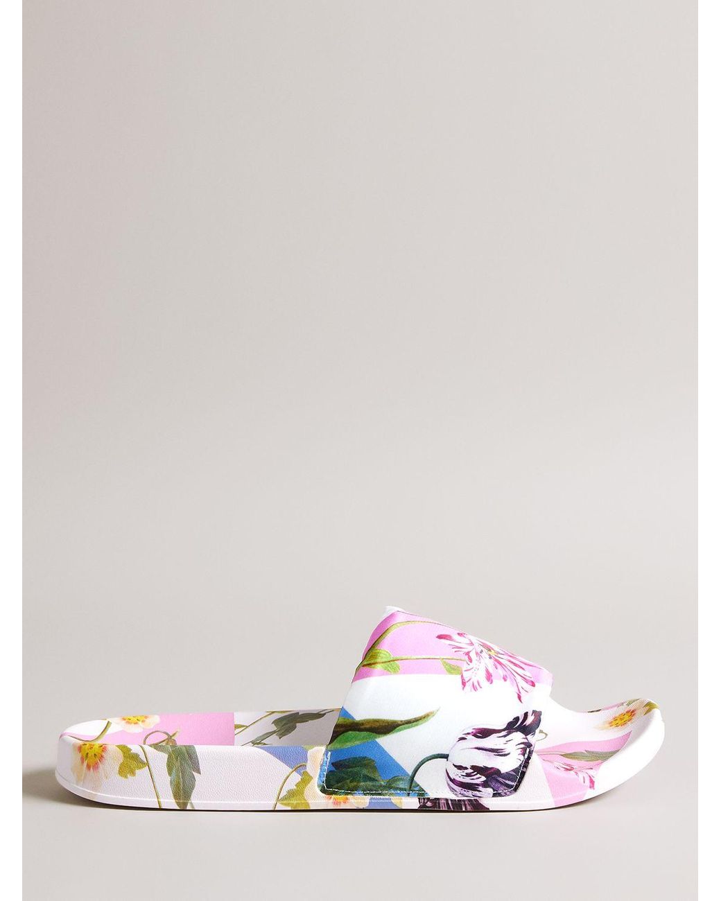 Ted Baker Azzyla Floral Slider Sandals in White | Lyst UK