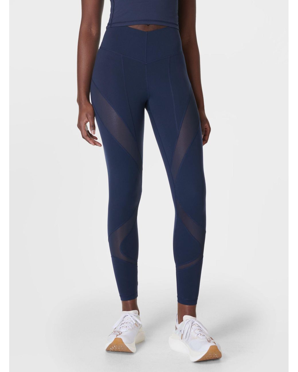 Sweaty Betty Power Illusion Mesh 7/8 Gym Leggings in Blue