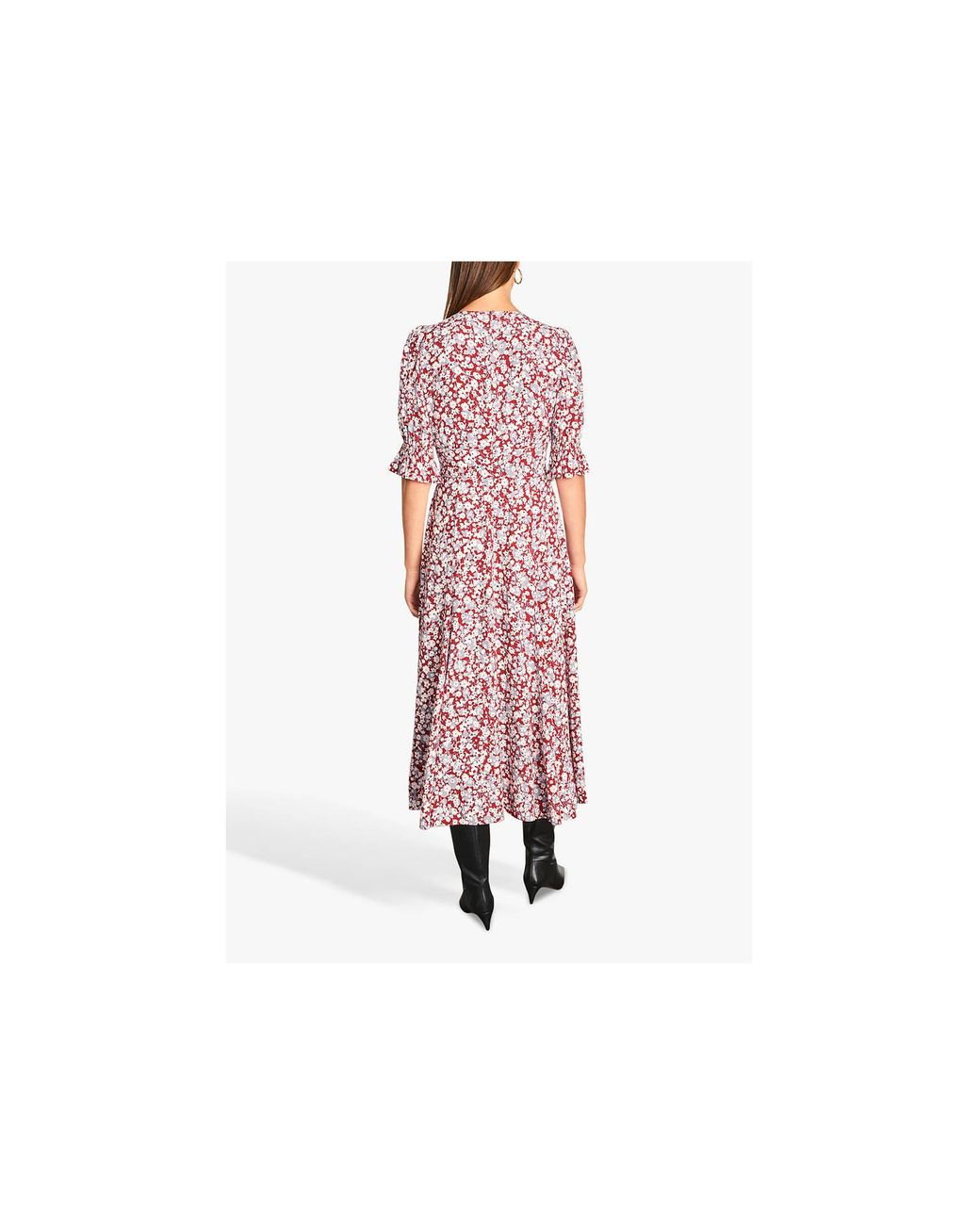 Jigsaw Shadow Ditsy Print Tea Dress in Red Lyst UK