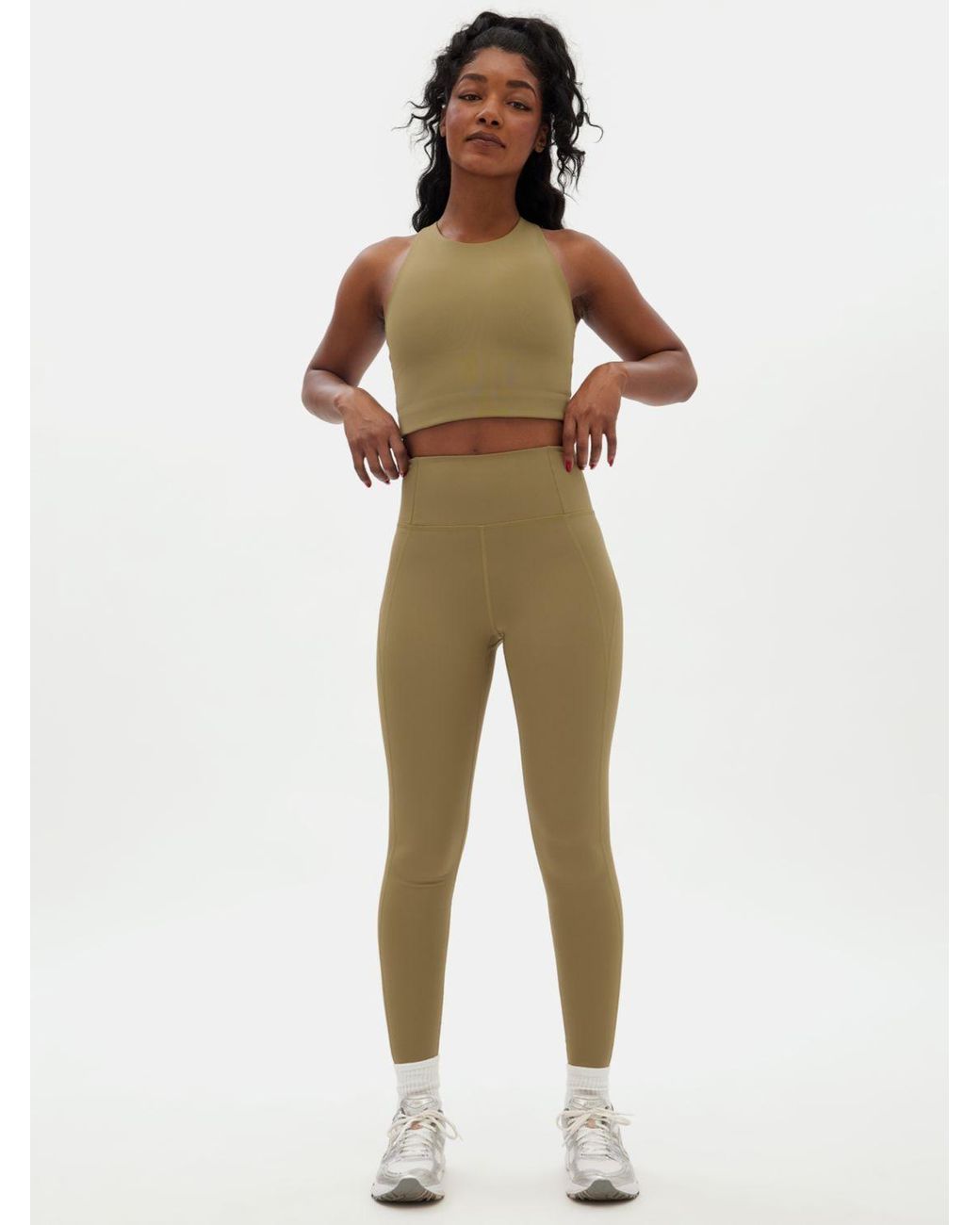 GIRLFRIEND COLLECTIVE Compressive High Rise Long Leggings in Natural